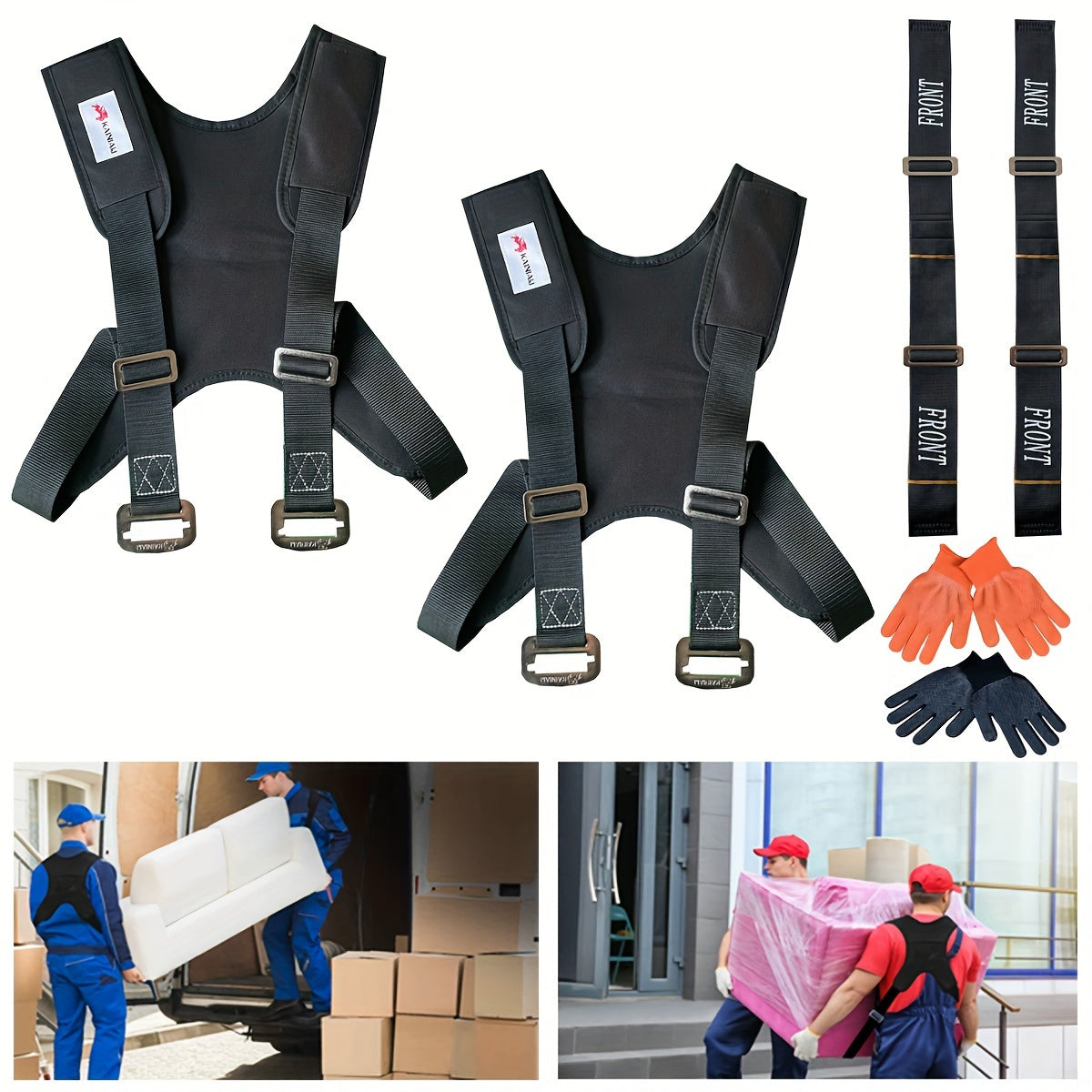 2-Person Furniture Moving Strap System