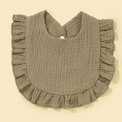 Baby Pure Cotton Ruffled Bib For Infant