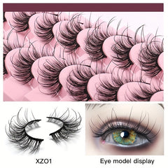 10 Pairs Fluffy Wispy False Eyelashes for Stage Party and Everyday Makeup
