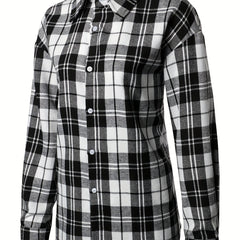 Plaid Long Sleeve Shirt Outdoor Casual Loose Shirt