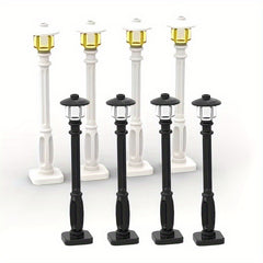 4pcs Streetlamp Brick Accessories ABS Road Light Blocks Set Halloween Decor Toy