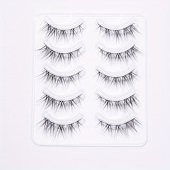 5 Pairs Fox Eye False Eyelashes Elongated Fishtail Stem