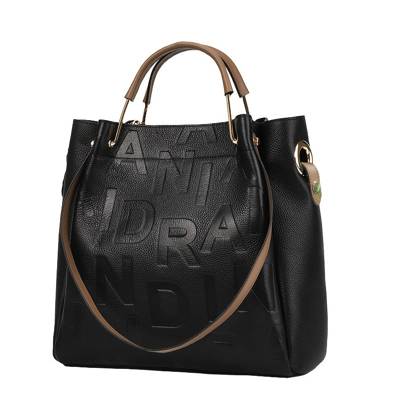 Women's Embossed Leather Tote Bag Satchel Purse