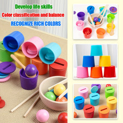 Wooden Sorting & Stacking Toys for 3 Recognition & Fine Motor Skill Development