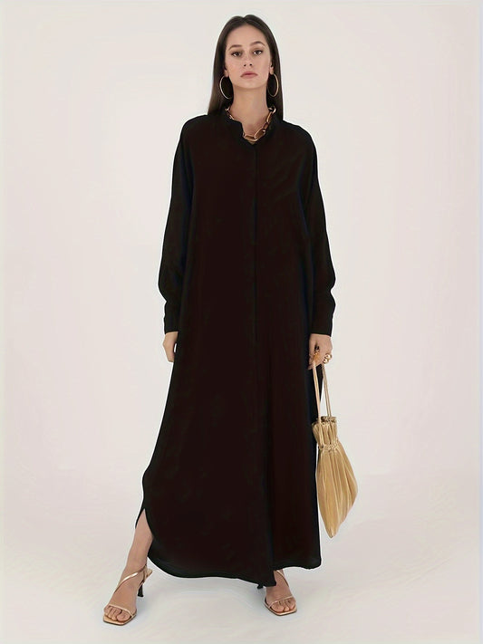  Ethnic Style Abaya Dress Women's Plus Solid Batwing Sleeve