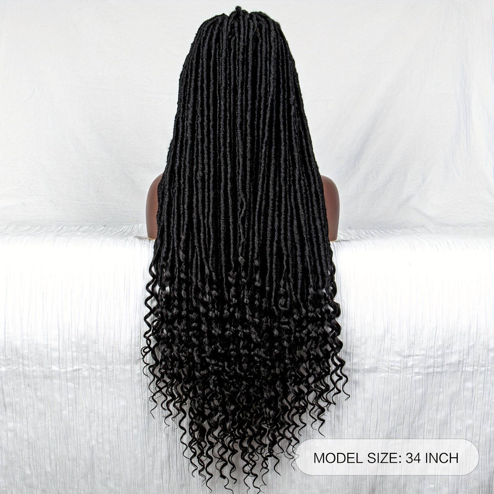 African Braided Spring Twist Lace Wig 86 cm