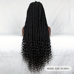 African Braided Spring Twist Lace Wig 86 cm