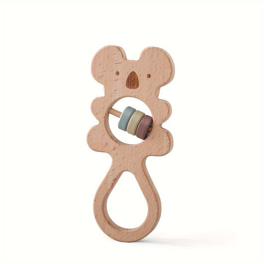 Koala Wooden Hand Rattle Early Learning Chewable Toy for Kids