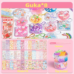 Special Shaped Quicksand Guka Set Stickers Diy Toys Transparent