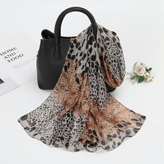 Leopard Print Chiffon Scarf Women's Scarf