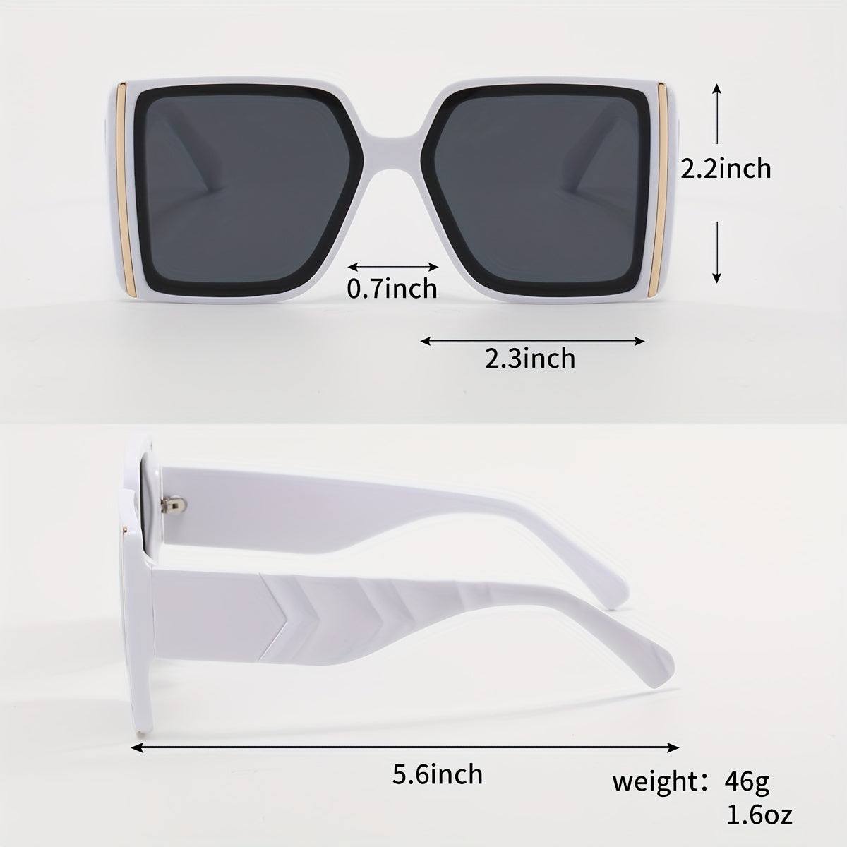 Oversized Square Frame Sunglasses Y2K Hiphop Block Glasses UV400