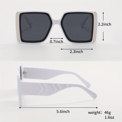 Oversized Square Frame Sunglasses Y2K Hiphop Block Glasses UV400
