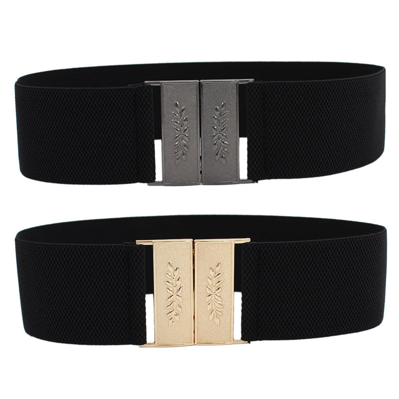 Vintage Elastic Belt for Women Sweater Dresses Wide Waist Cover