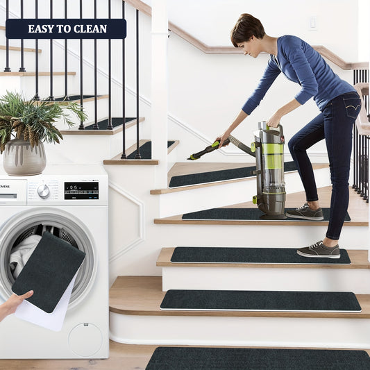 15pcs Stair Treads Non Slip Indoor Carpet Runners For Wood Steps
