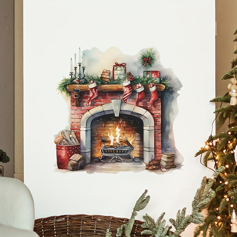 2pcs Christmas Wall Sticker Holiday Graphics Self Adhesive PVC Window Decal