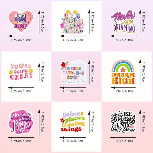 200 Inspirational Stickers Floral Designs Waterproof Positive Messages