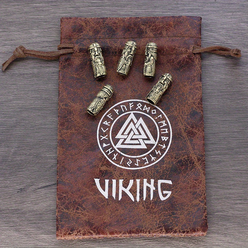 8 Pcs Viking Braids Hair Ring Beads Bracelet DIY Accessories