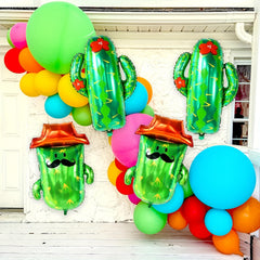 4pcs Giant Cactus Foil Balloons Mexican Holiday Party Decoration