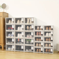 3pcs Pull out Shoe Storage Box Transparent Dust-proof Organizer