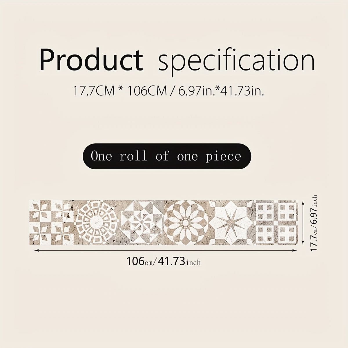 Roll Style Printed Sticker for Stairs 106x18 cm