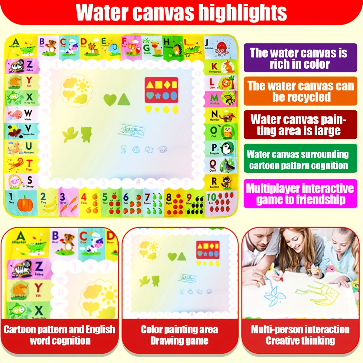 Water Doodle Mat Educational Kids Painting & Drawing Toy