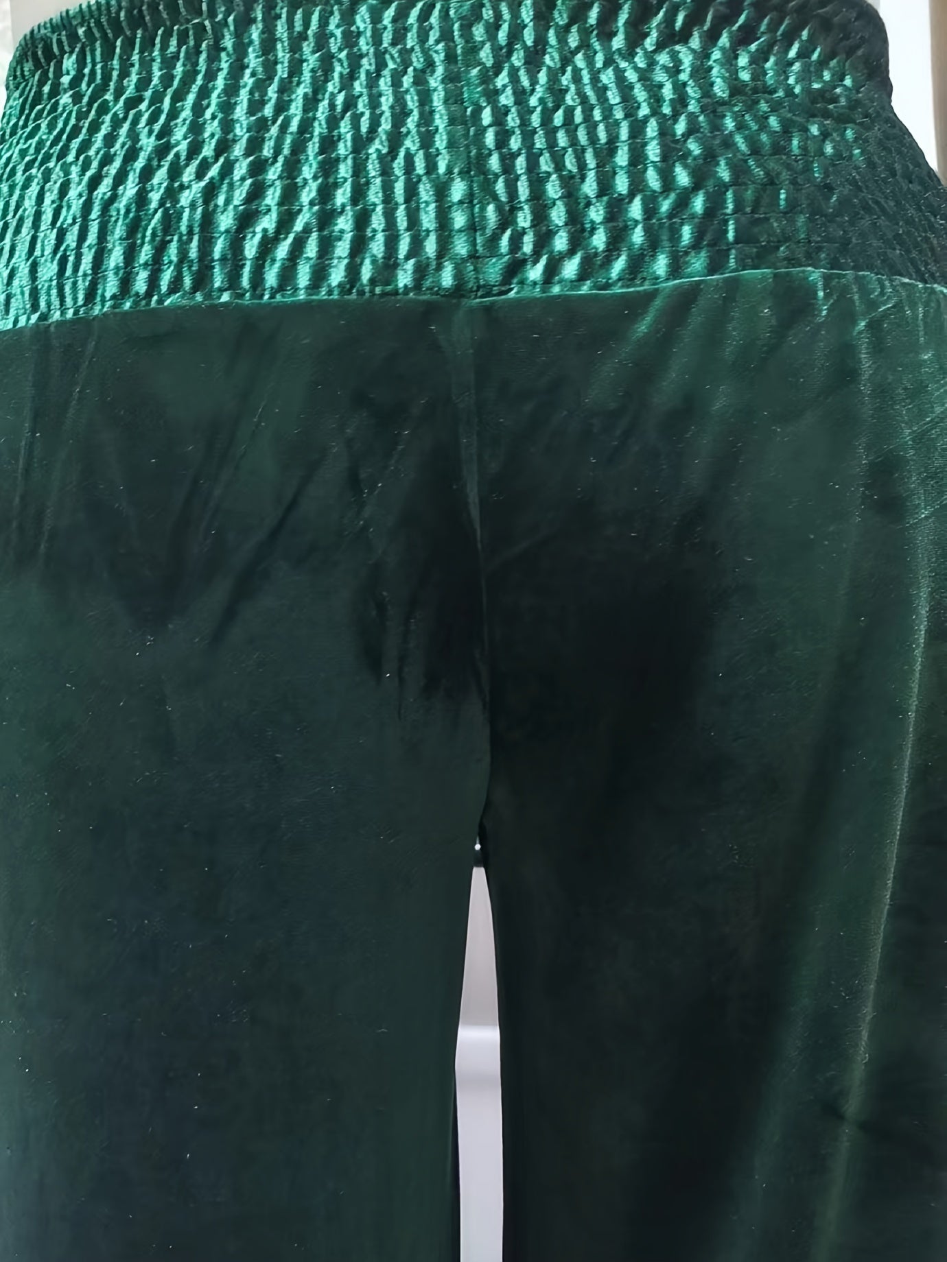 Velvet High Rise Wide Leg Trousers Plus Size