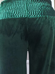 Velvet High Rise Wide Leg Trousers Plus Size