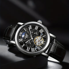 KUERST Teen Watch Automatic Mechanical Waterproof Fly Wheel Watch