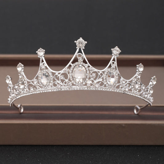 Baroque Rhinestone Crown Crystal Tiara Bridal Party Crown