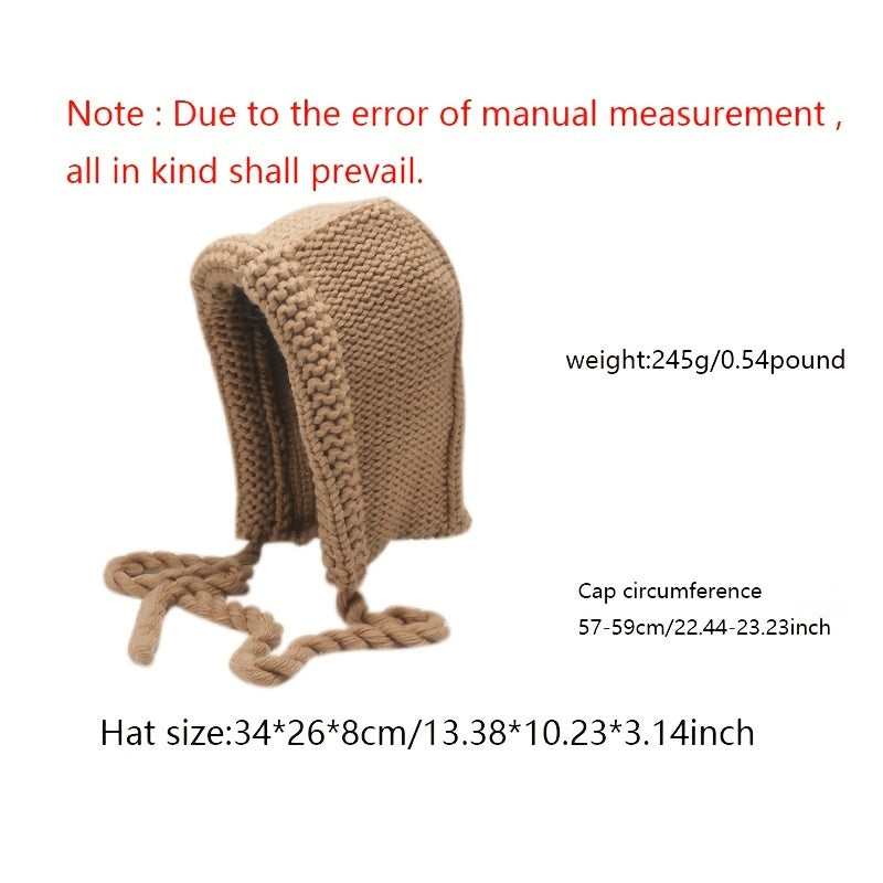 Women's Winter Hat Knitted Braided Hoodie, Valentine's Day Gift