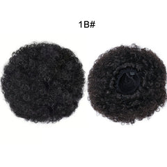 Afro Puff Drawstring Ponytail Hair Extension Short Afro Kinky Curly Hair Bun