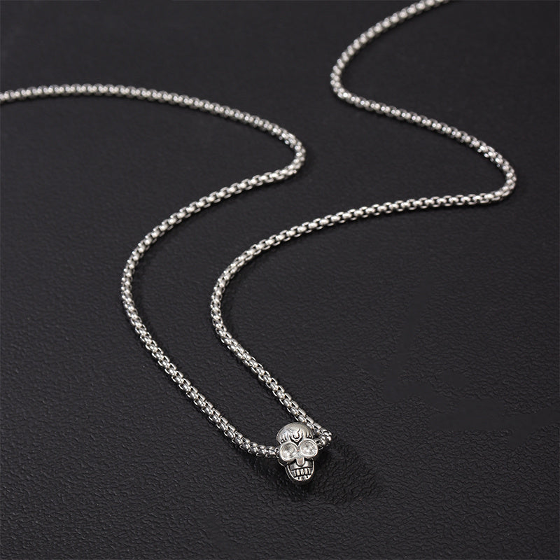 Skull Pendant Punk Style Stainless Steel Necklace