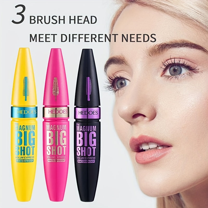 3pcs Mascara Set 3 Brush Head Types Smudge Proof Long Lasting Eye Makeup