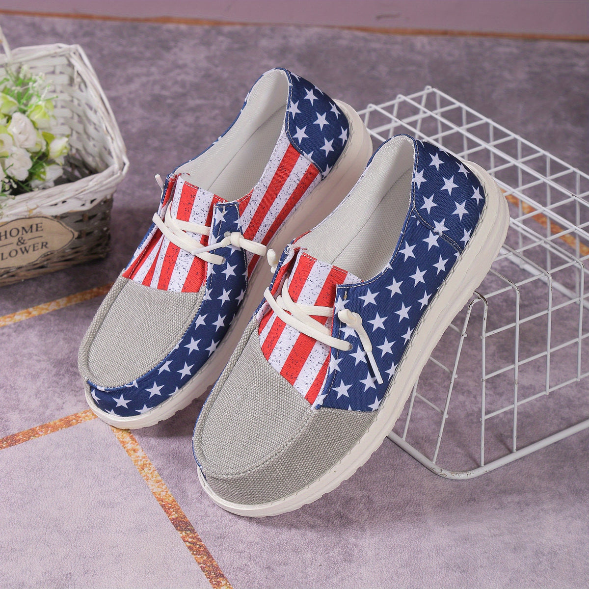 Men's Canvas Lace-up Sneakers Anti-skid Walking Shoes