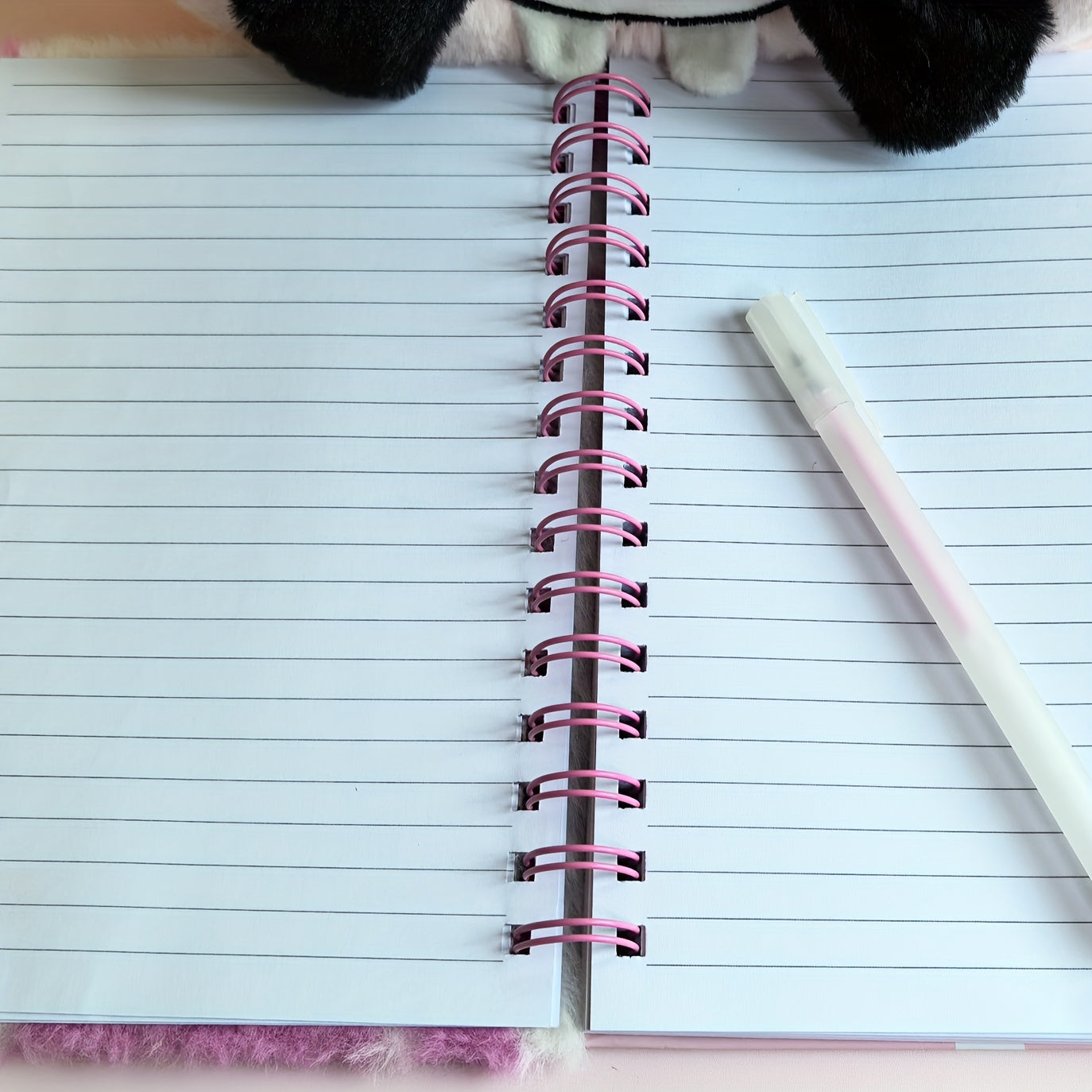 Cow Print Plush Journal Pink Girly Heart High Value Notebook Student Diary