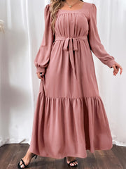  Square Neck Maxi Dress Women's Long Dress