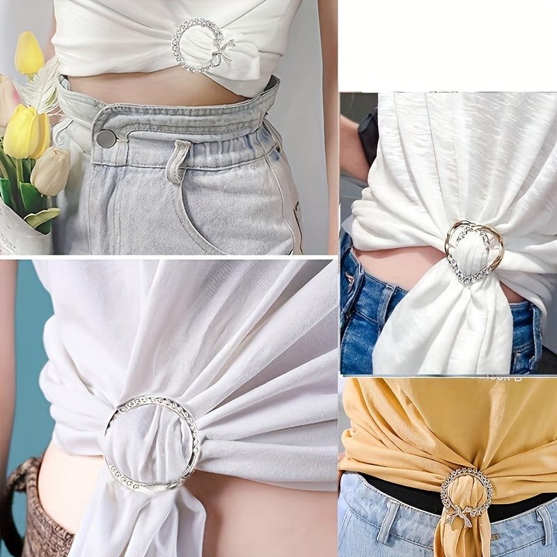 3pcs Alloy Metal T Shirt Clip Ring Large Size T Shirt Scarf Clip