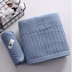 Soft Solid Bath Towel Water Absorbent 27x55in