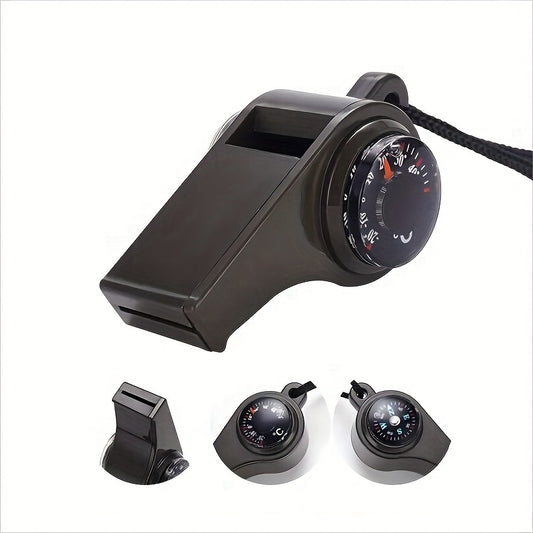 3 In 1 Survival Whistle with Thermometer Compass for Camping Hiking