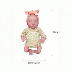 Cuddly Bebe Reborn Doll Soft Cloth Body & Painted Hair Lifelike Baby Doll