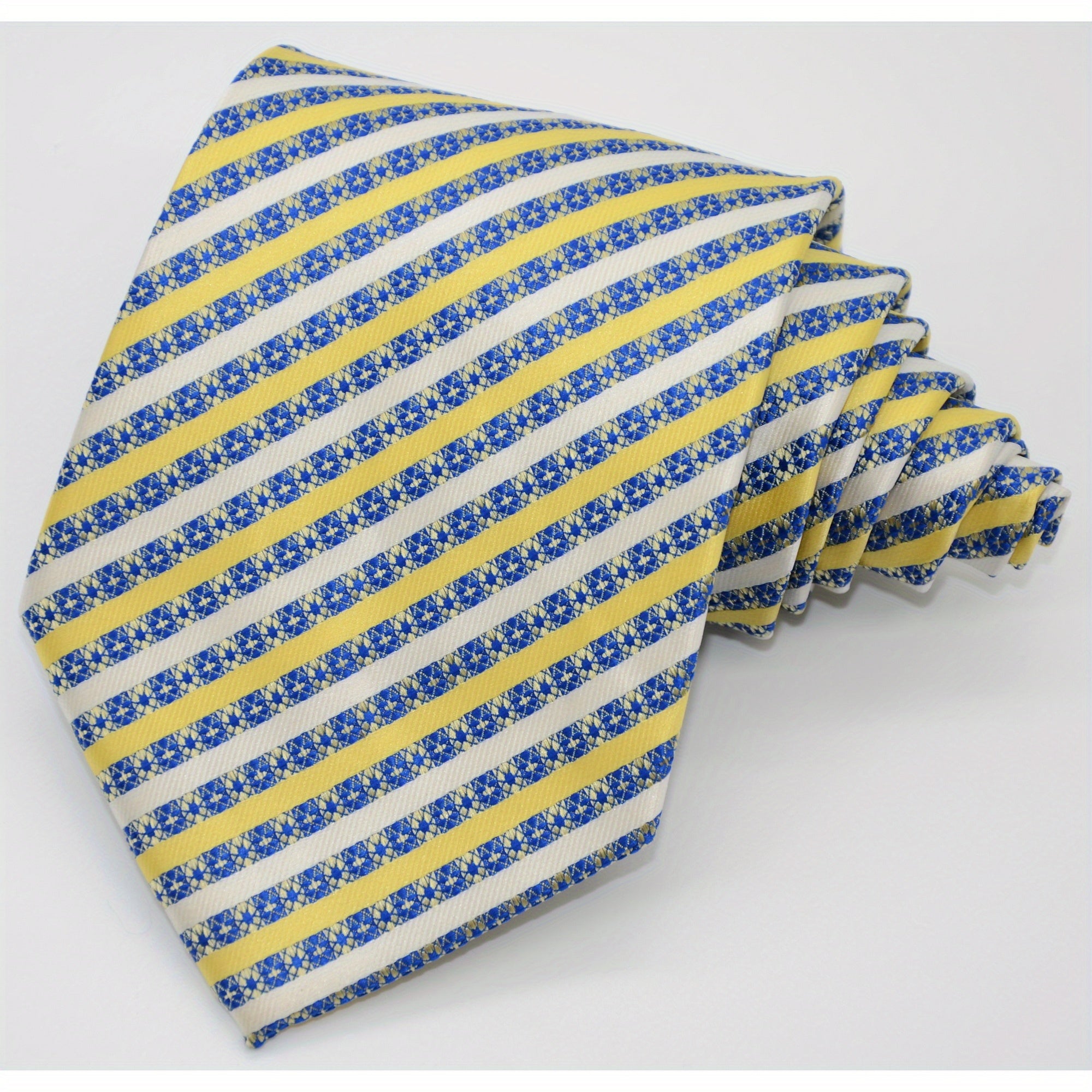Men's Striped Floral Jacquard Necktie Business Wedding Party Necktie Gift