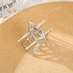 Hollow Star Metal Hair Claw Y2K Shark Claw Ponytail Holder