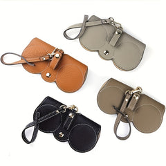 Lychee Embossed Glasses Cover PU Leather Sunglasses Reading Glasses Bag