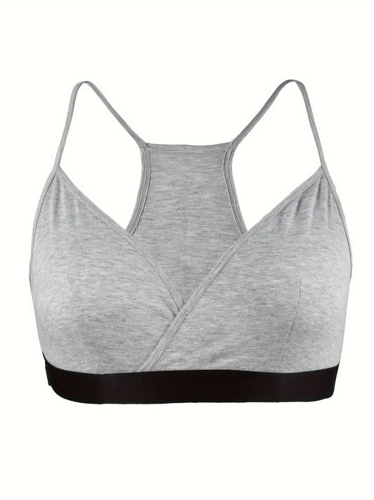  Lace Trim Racer Back Sporty Bra Medium Stretch