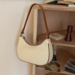 Minimalist Baguette Bag Stylish Zipper Underarm All Match Armpit Crescent Bag