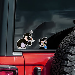 2 Little Mole Stickers Car Modification DRD Mouse Worship Retro