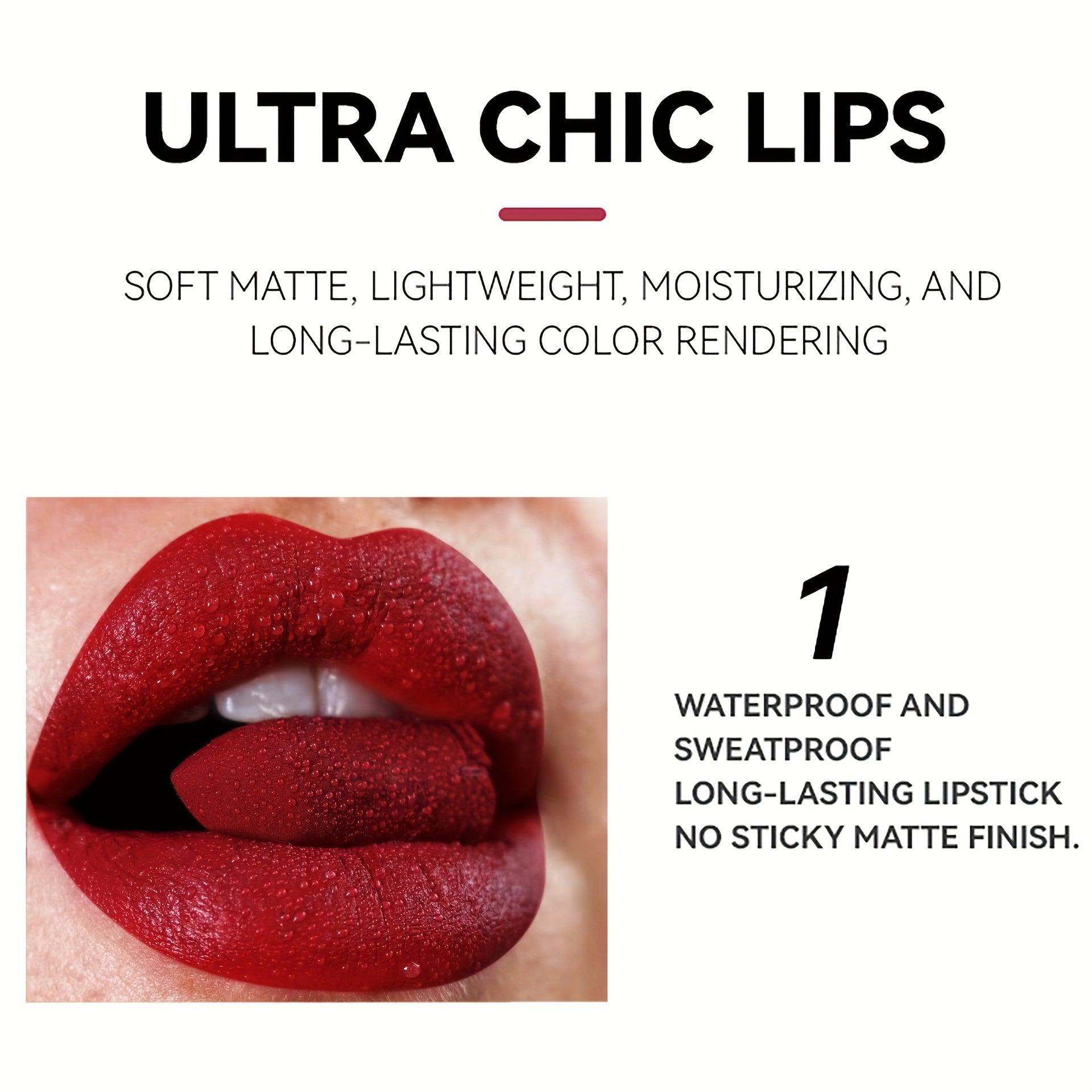 6pc Matte Velvet Lipstick Set in Pink Red Nude Shades