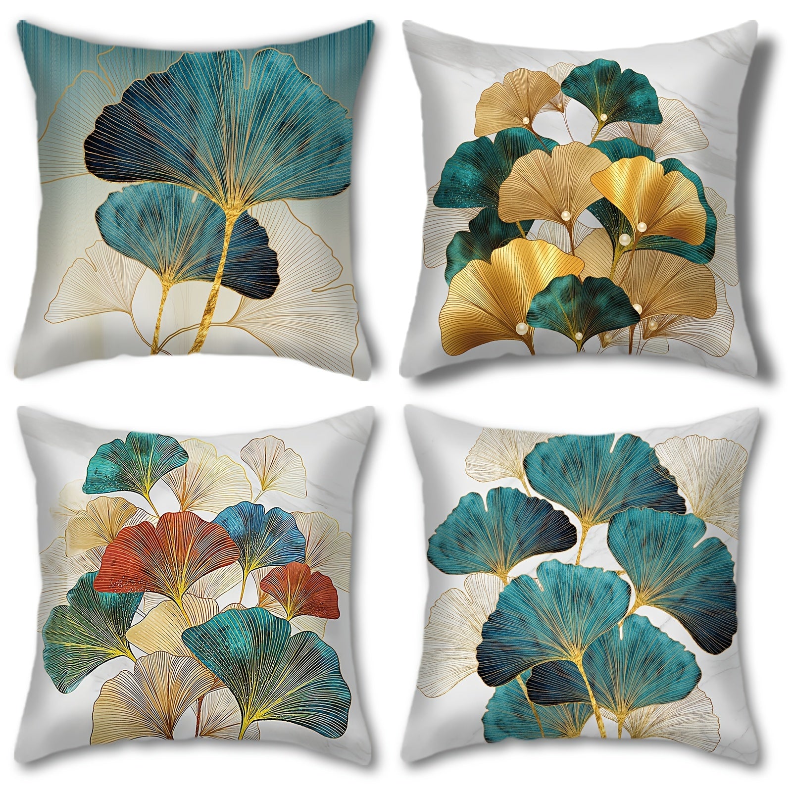 Ginkgo Leaf Pillowcase 45x72 cm Home Office Decorative Cushion Cover