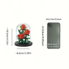 DIY Flower Building Block Set with Dust Cover Romantic Proposal Decor