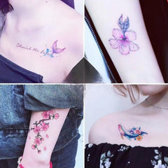 30 Sheets Waterproof Flower Tattoo Stickers for Women